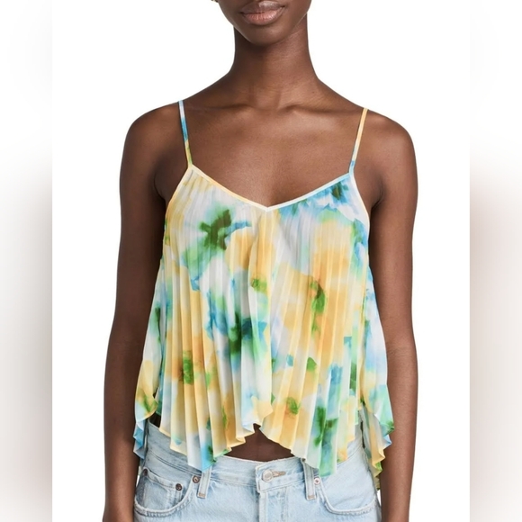 Misa Los Angeles Tops - NWT Misa Los Angeles Naomi Pleated Multicolor Spaghetti Strap Top Large